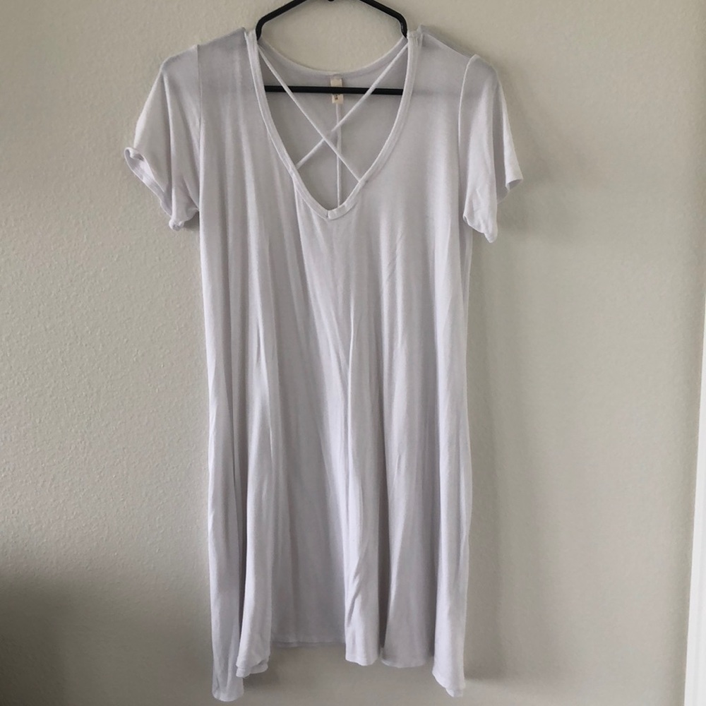 White cotton t-shirt dress